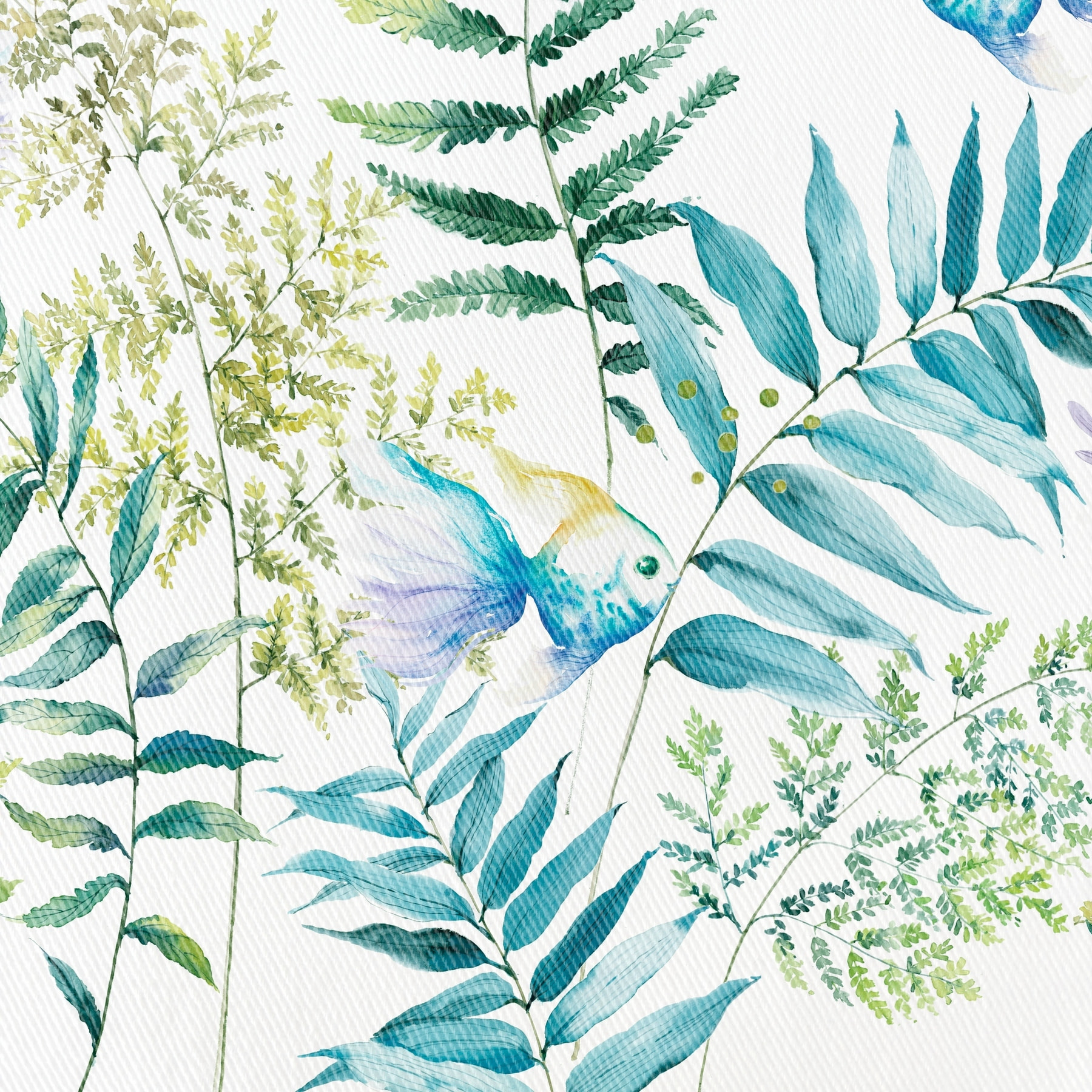 Nappe imprimée anti-tâches ALBIR BLEU VERT