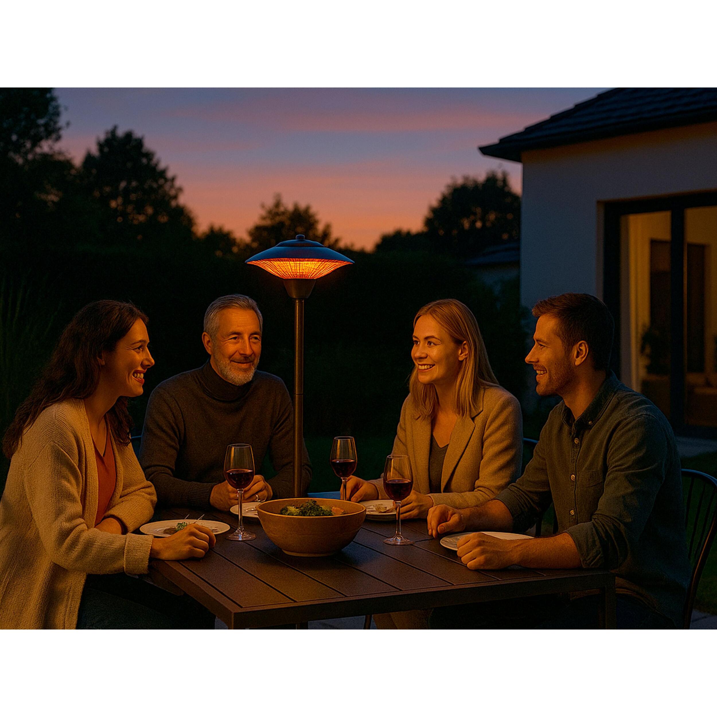 Estufa de exterior con pie tipo farola HEATY LAMPY PURLINE