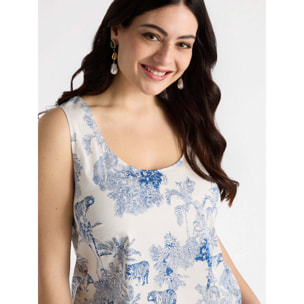 Fiorella Rubino - Top con estampado jungla - Blanco