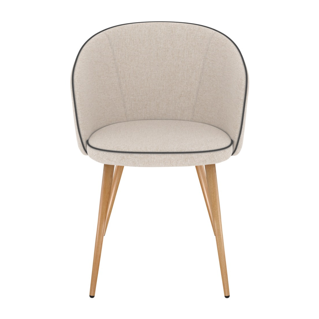 Lot de 2 chaises en tissu beige - Chiara