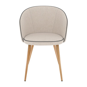 Lot de 2 chaises en tissu beige - Chiara