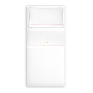 Triptico Cuna Franela Patitos Bco/Rosa