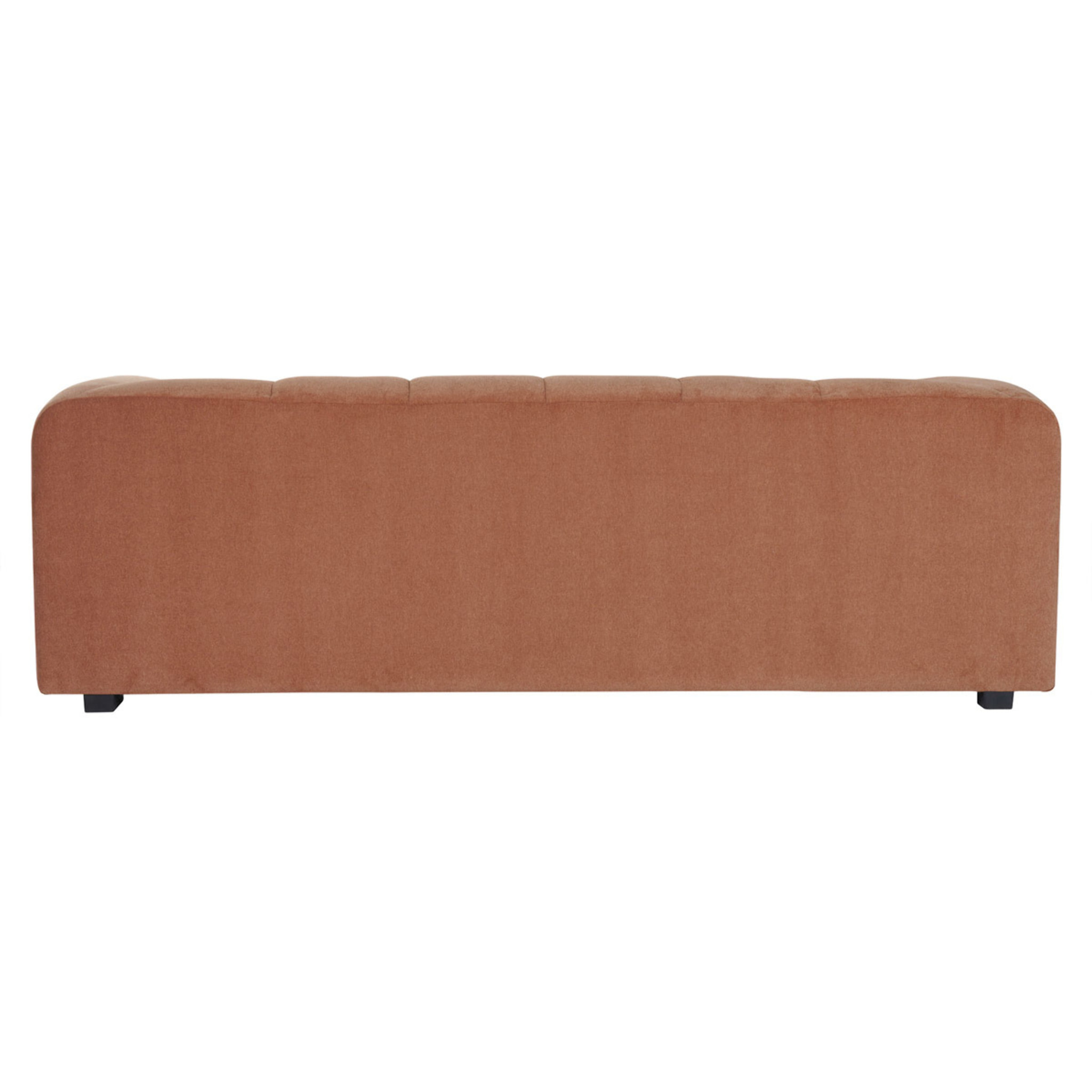 Canapé design en tissu effet velours terre brûlée 3-4 places OLIVEIRO