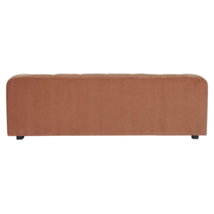 Canapé design en tissu effet velours terre brûlée 3-4 places OLIVEIRO