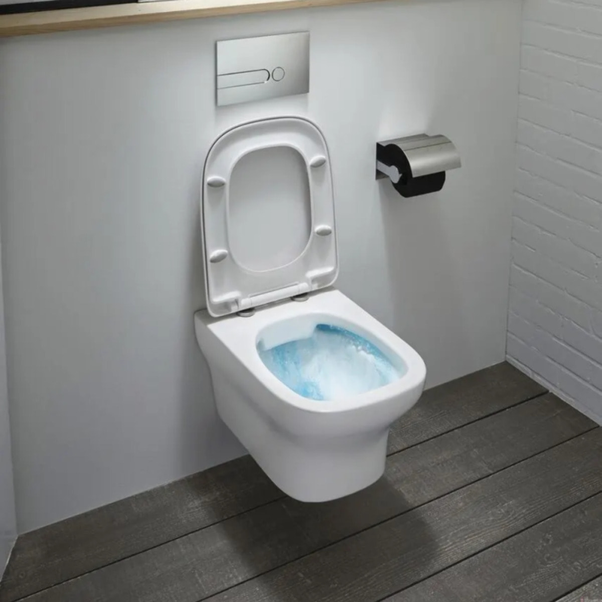 Cuvette WC suspendu sans bride Vox avec abattant frein de chute extra-plat déclipsable