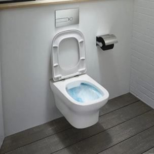 Cuvette WC suspendu sans bride Vox avec abattant frein de chute extra-plat déclipsable