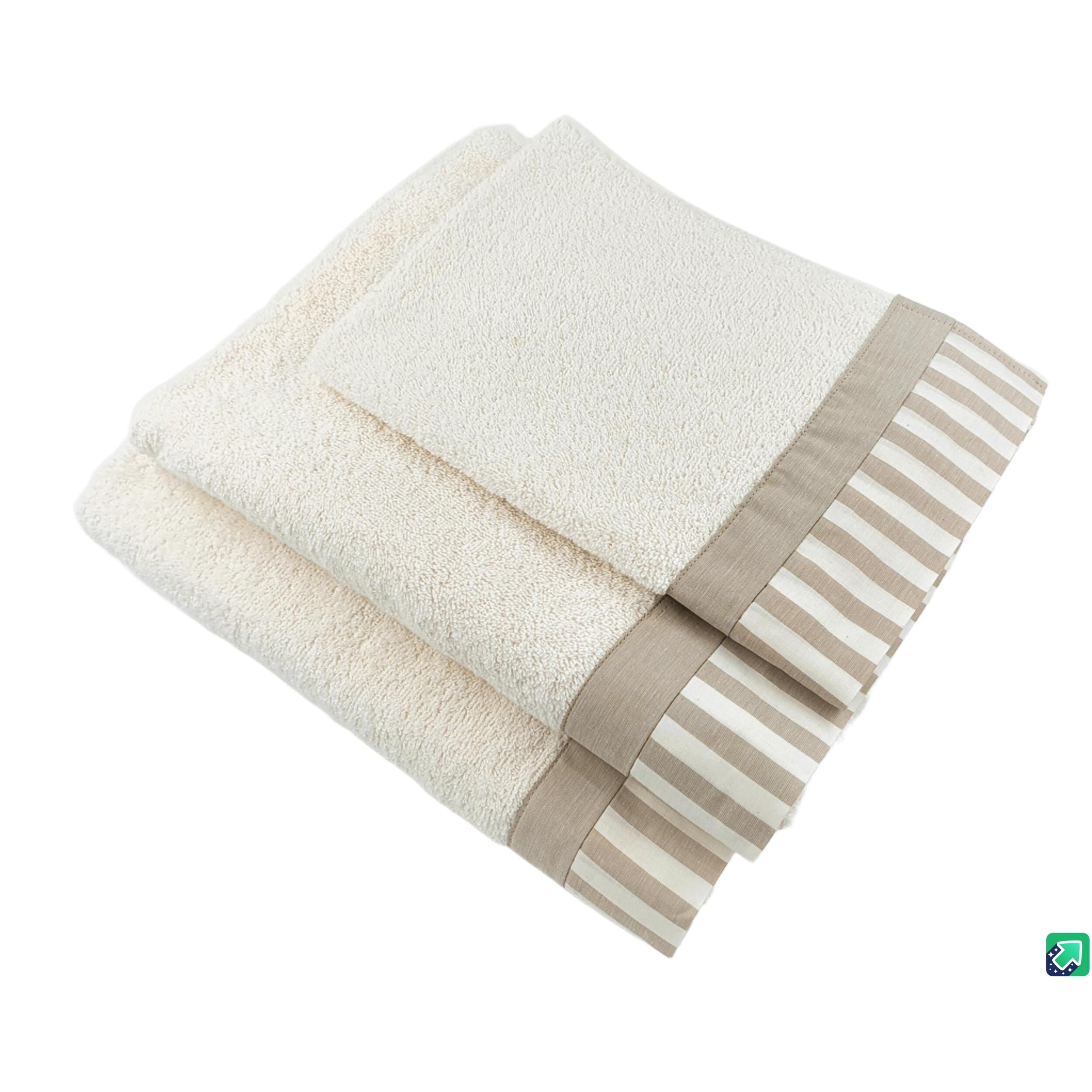 Set Spugna AMALFI 3 Pezzi: Viso+Ospite+Telo Bagno - 450 gr/m² - 100% Puro Cotone
