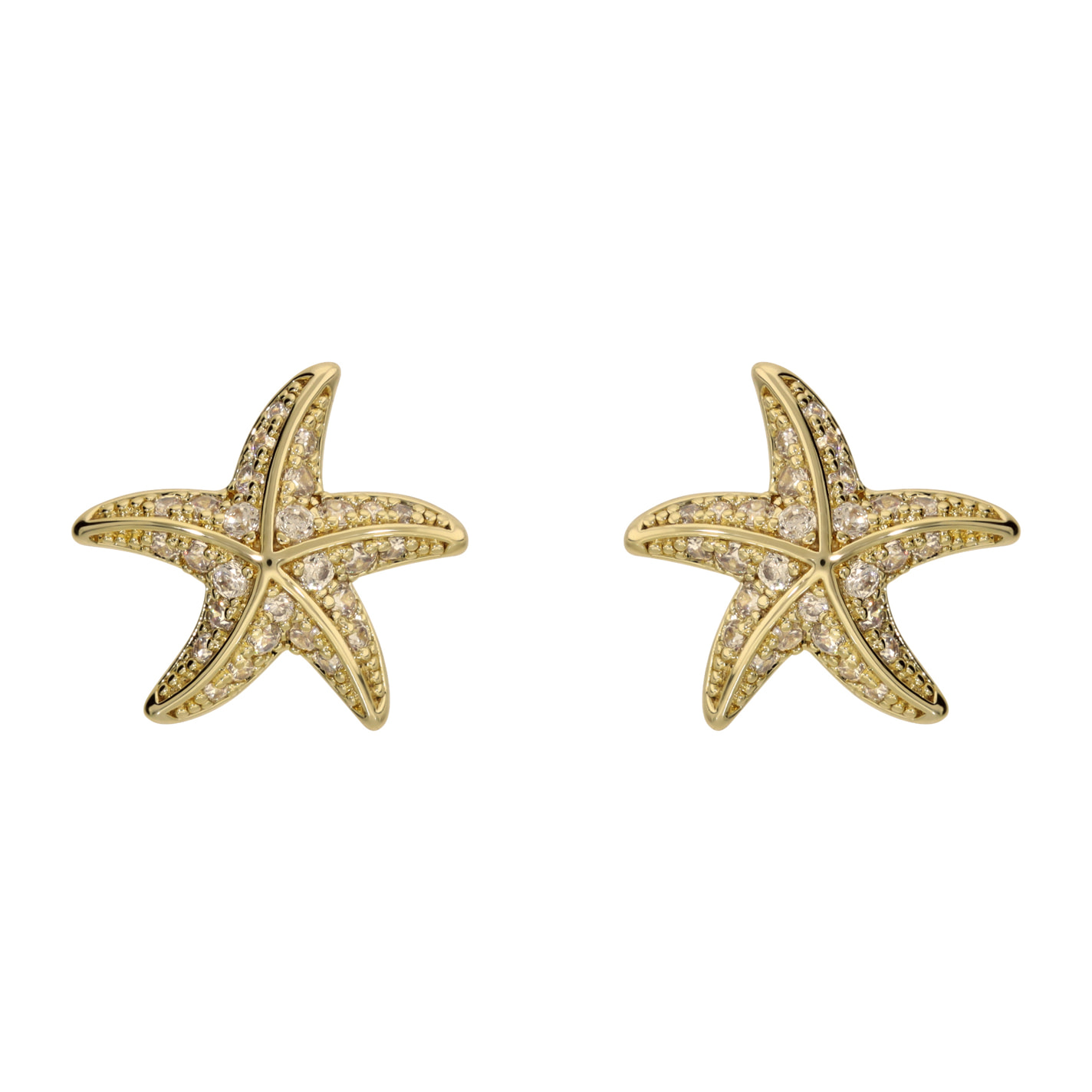 Orecchini a Lobo Stella di Mare con Pavé di Cubic Zirconia