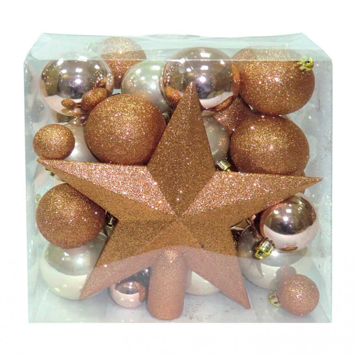 Coffret de 50 boules or et caramel