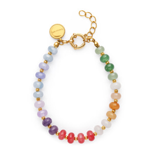 Pulsera Gummy Stones Acero Baño Oro