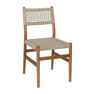 Chaise Amalfi -bois massif de hêtre et corde-couleur naturel 44 x 86 x 55 cm