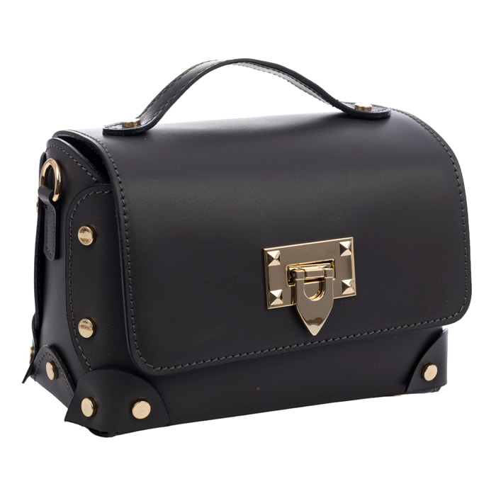 Barrali Bolso bandolera Mujer.Piel auténtica Ruga