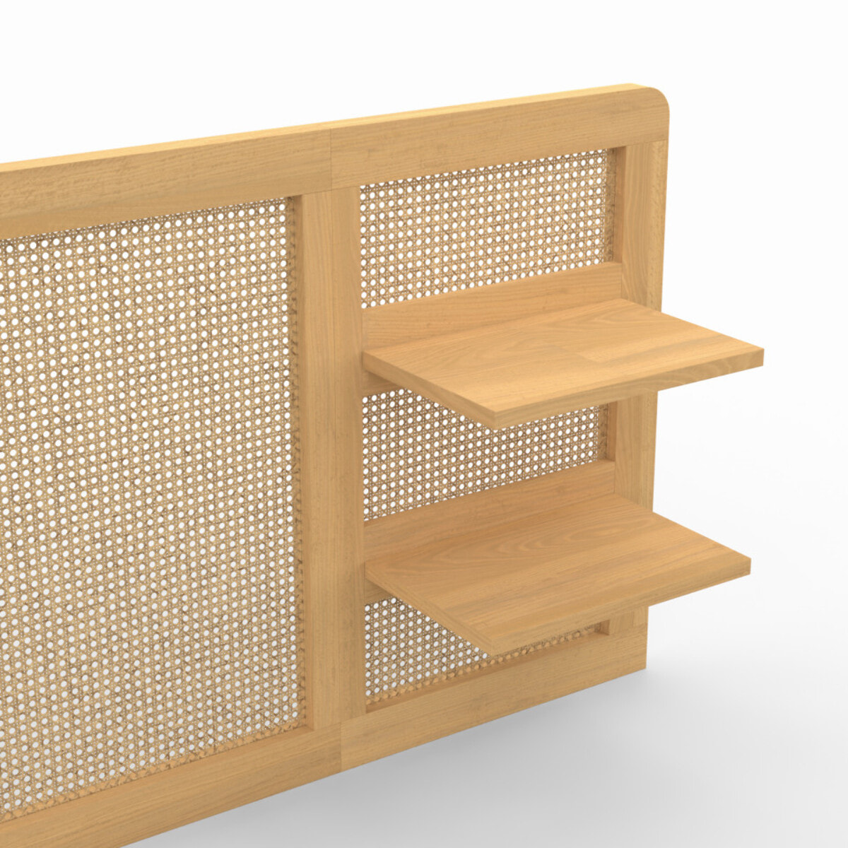 Tête de lit Eve en cannage avec étagères 240cm