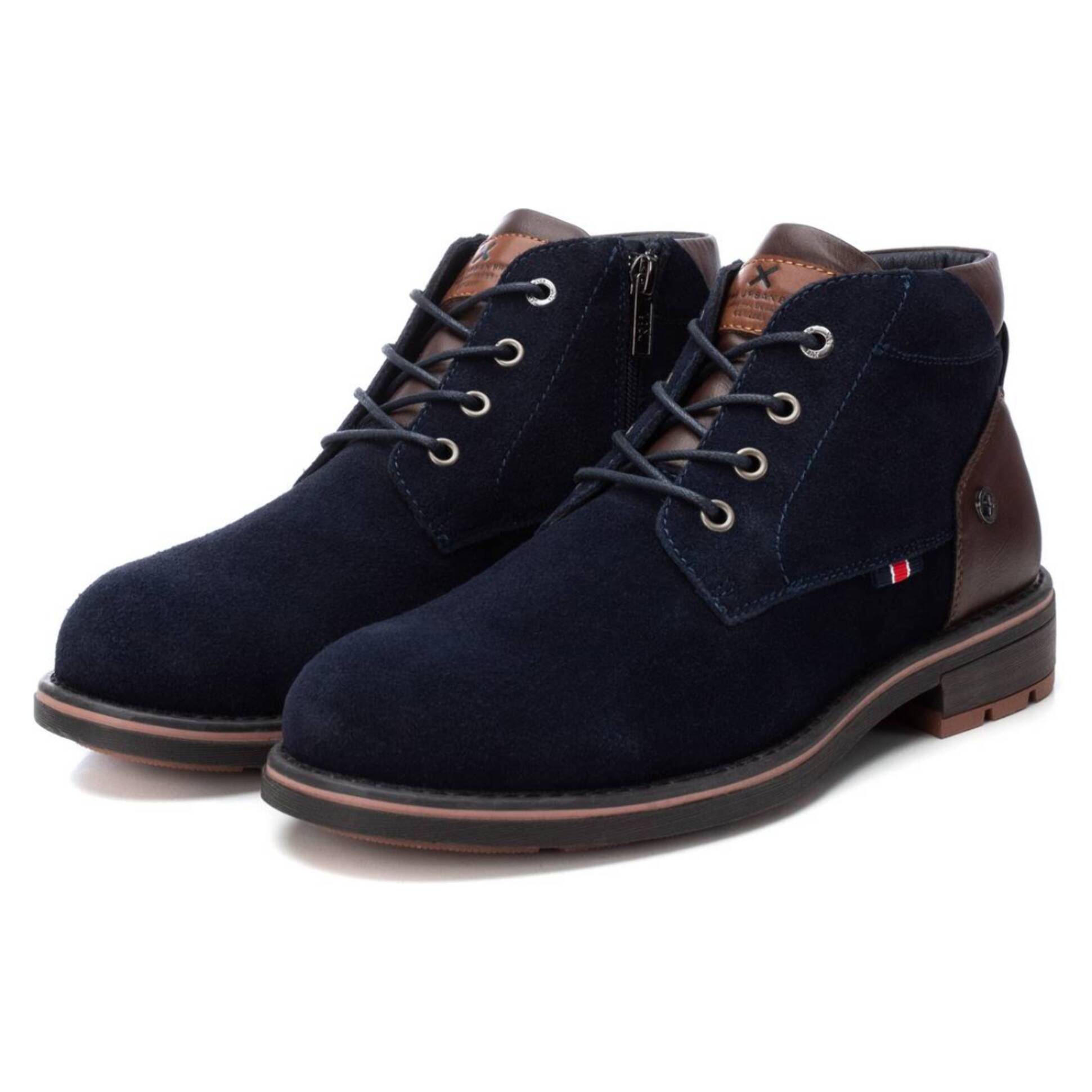 Botín blucher/derby de piel navy