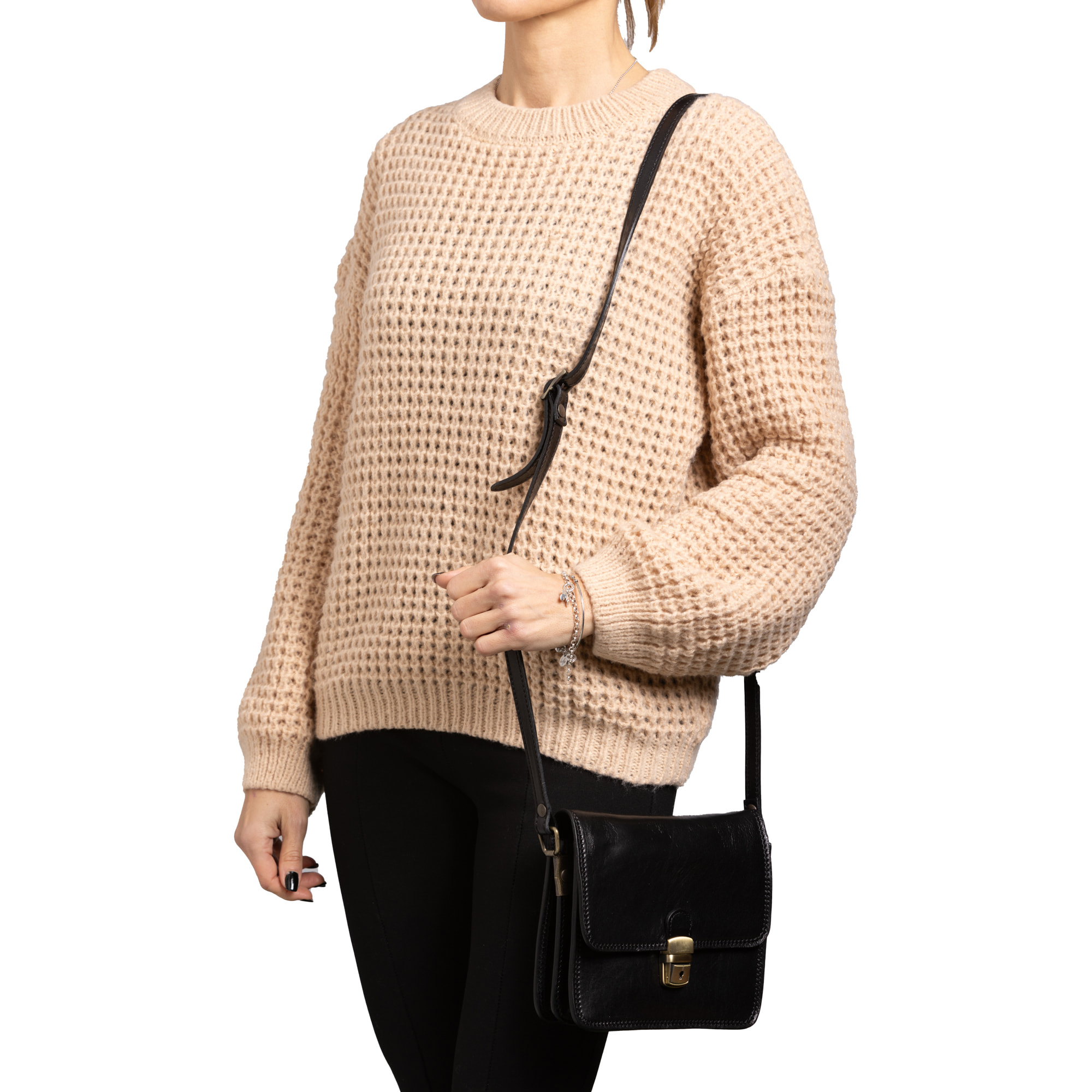 Borsa a tracolla  da donna In Vera pelle Made in Italy 20x16x7 cm