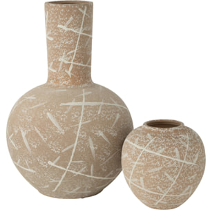 J-Line vase Dun Globe - céramique - beige/blanc - Ø 34 cm