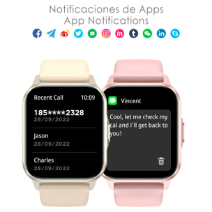 Smartwatch ZW36 con notificaciones de Apps, varios modos deportivos. Monitor de tensión y oxígeno, termómetro.