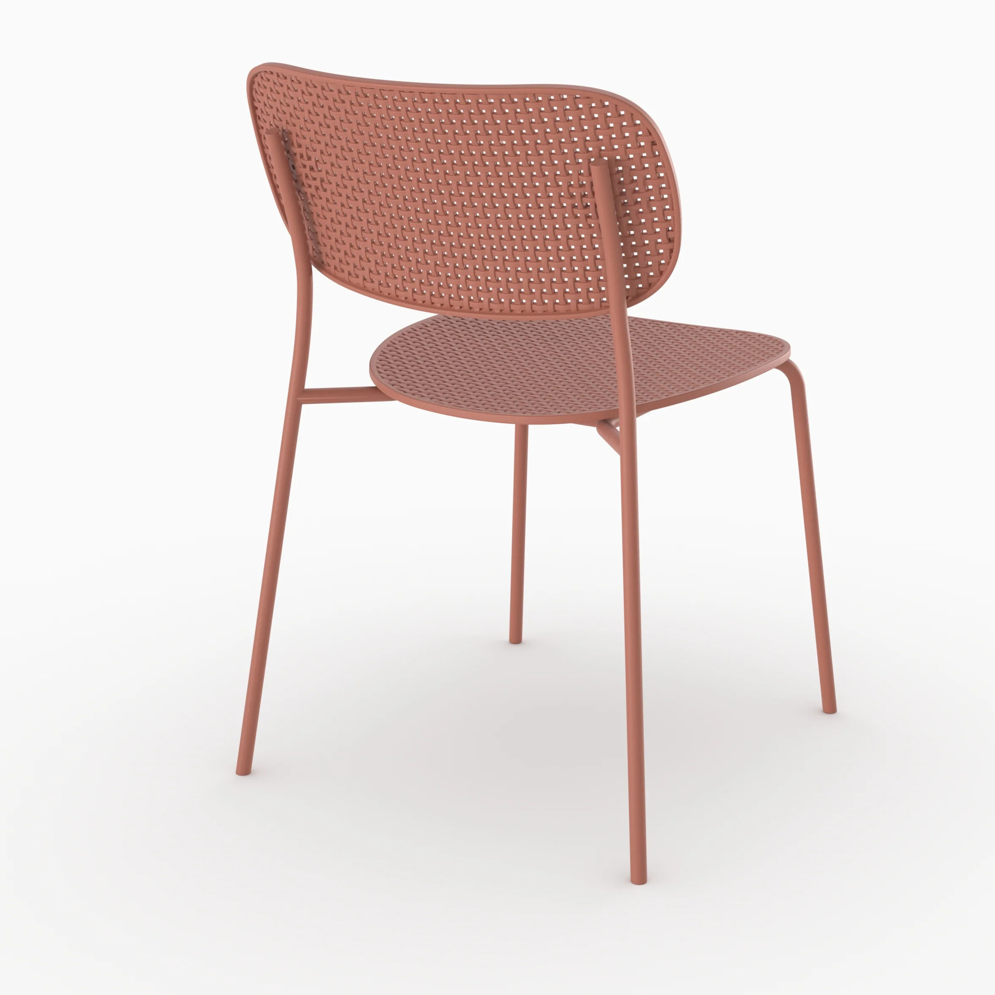Lot de 2 chaises de jardin empilables en plastique terracotta  - Géa