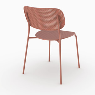 Lot de 2 chaises de jardin empilables en plastique terracotta  - Géa