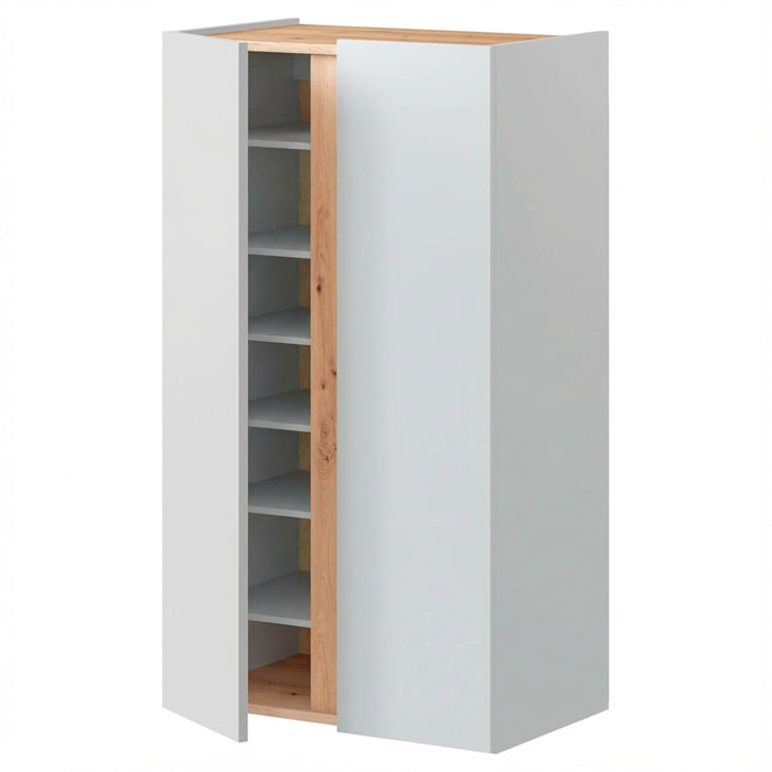 Scarpiera A 2 Ante Con 6 Ripiani Regolabili Mobile Portascarpe Moderno Per Ingresso Zona Giorno Corridoio 102 x 56.5 x 35 cm Colore Bianco e Rovere