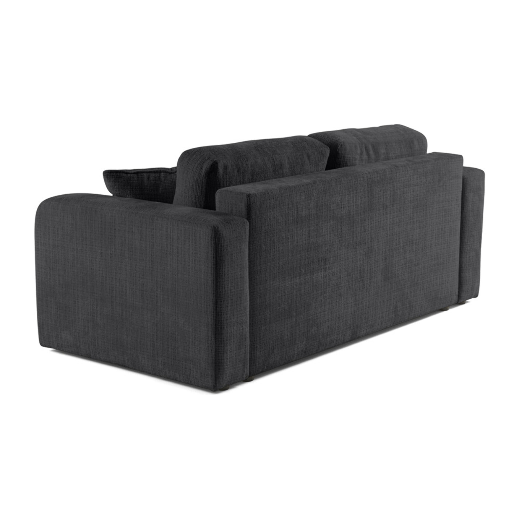Miro - canapé droit 2 places - en velours texturé - Gris Anthracite