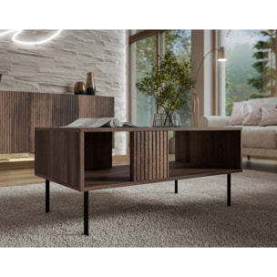 Franco - table basse - effet bois - 1 niche - 100 cm - Bois