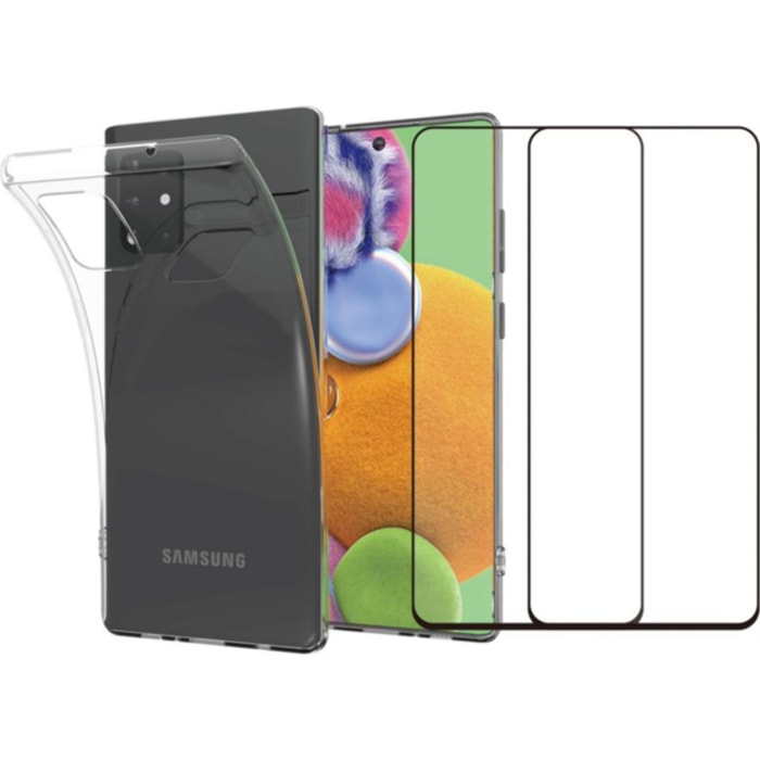 Pack ESSENTIELB Samsung A71 Coque + Verre trempé x2