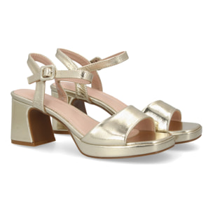 Sandalia tacón ancho plataforma elegante para mujer