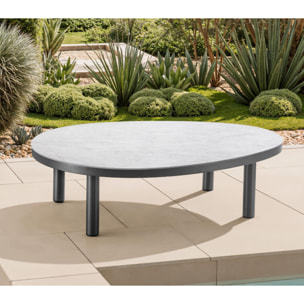 Salon de jardin en aluminium effet bois - 5 places - NATAL