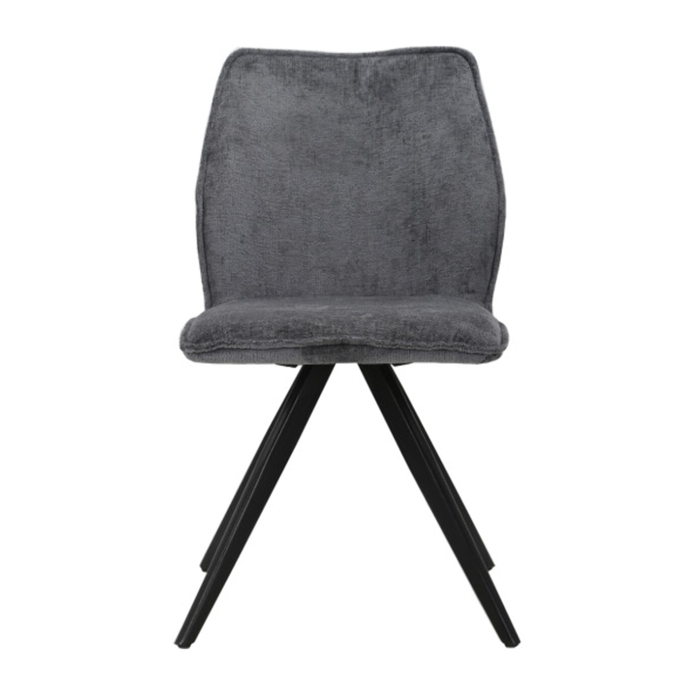 Chaise ergonomique velours et pieds croix métal - 3 coloris - LISBONNE