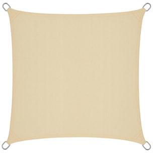 Well Home Paño de Sombra Cuadrado 30x30cm en Poliéster Crema con UPF 50+ y Ganchos de Metal