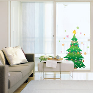 Sticker Arbre de Noël - Autocollants adhésifs fenêtres noël - décoration fêtes