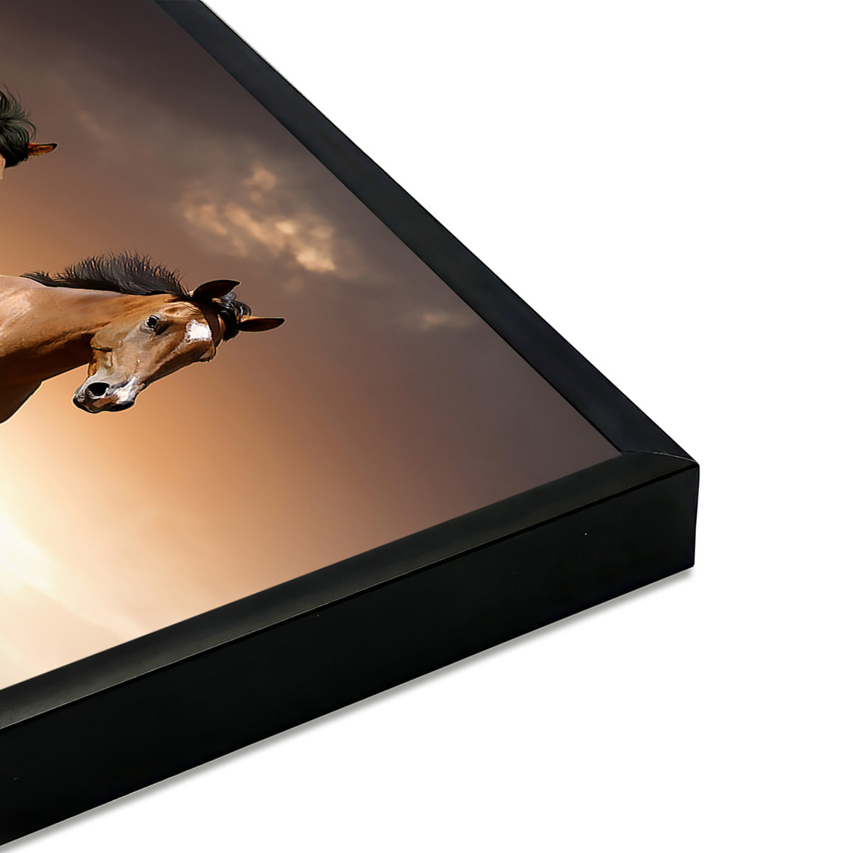 Affiche encadrée chevaux au galop Affiche + cadre en métal - Noir