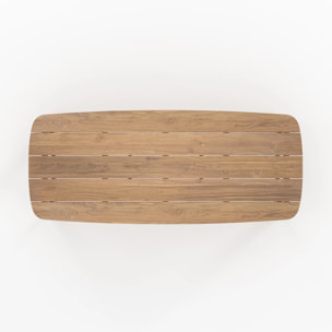 Table de jardin en bois de teck recyclé 10 personnes - Lumo