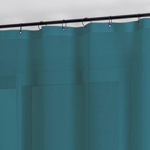 Voilage à anneaux noirs amovibles - Bleu Paon