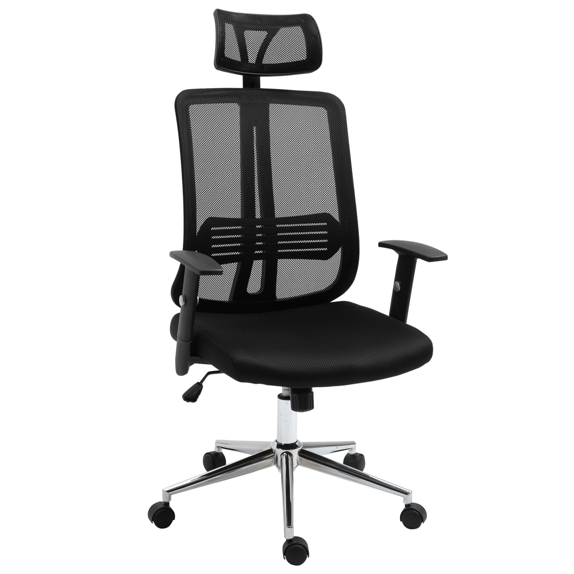 Fauteuil de bureau manager grand confort chaise de bureau réglable tissu maille polyester noir