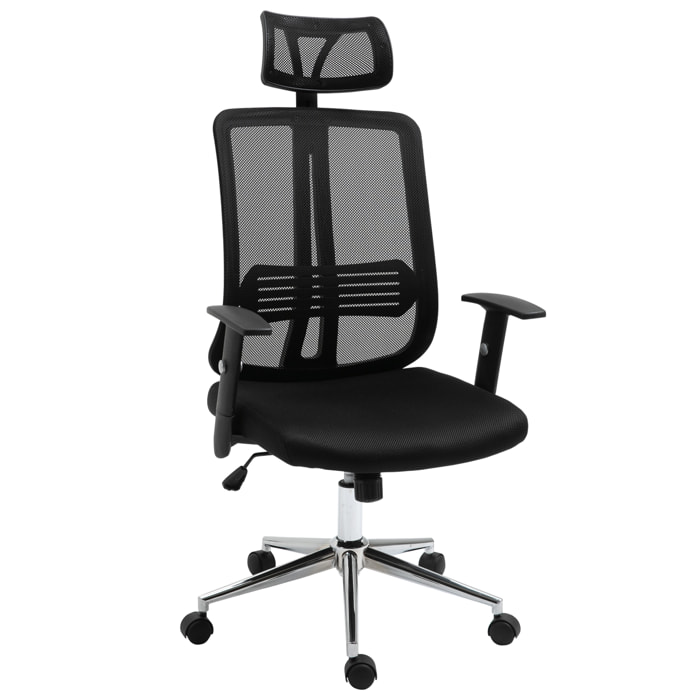 Fauteuil de bureau manager grand confort chaise de bureau réglable tissu maille polyester noir