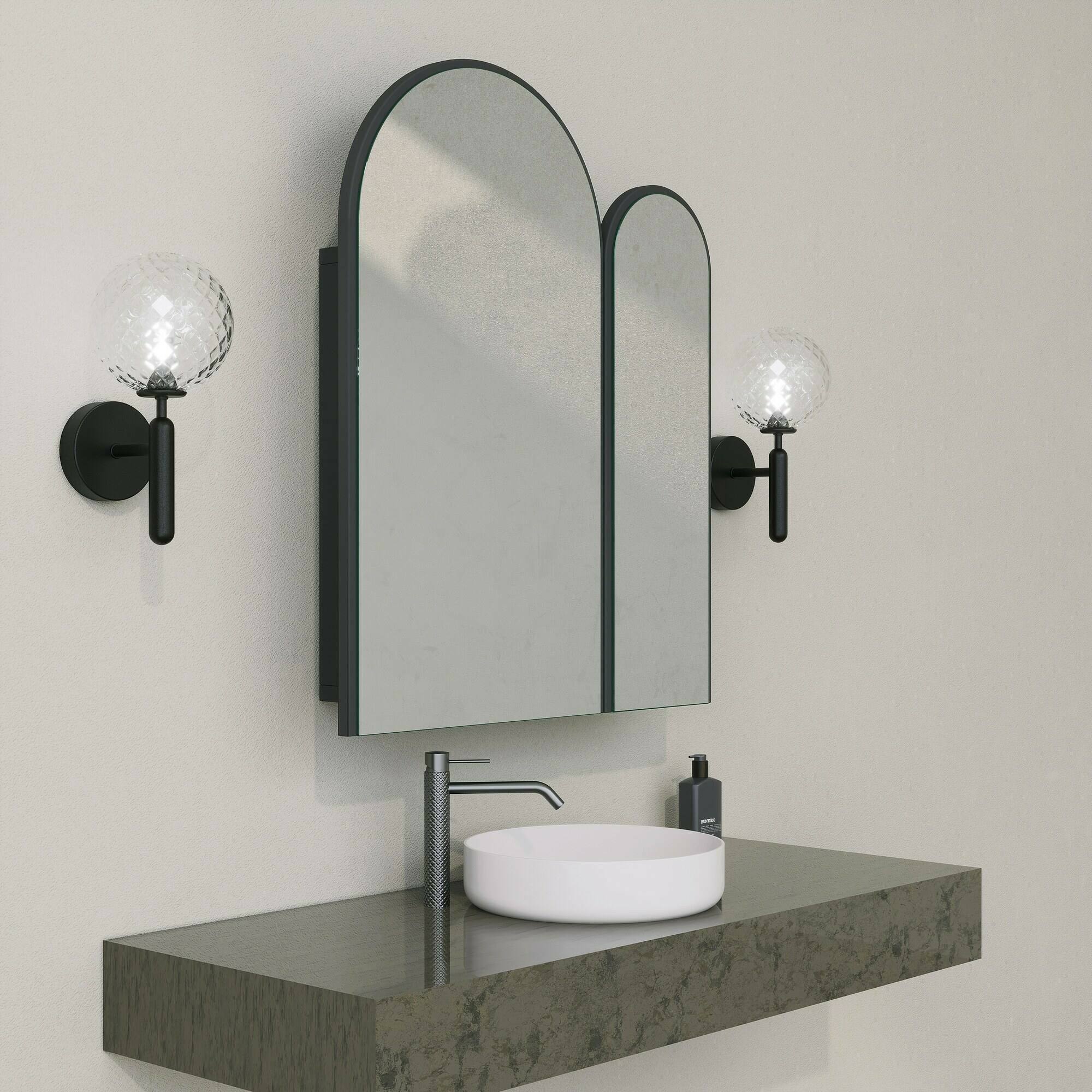 Mobile sottolavabo Paramaribo, Mobiletto da bagno, Contenitore porta lavabo, Armadio per lavandino, 50x12h45 cm, Nero
