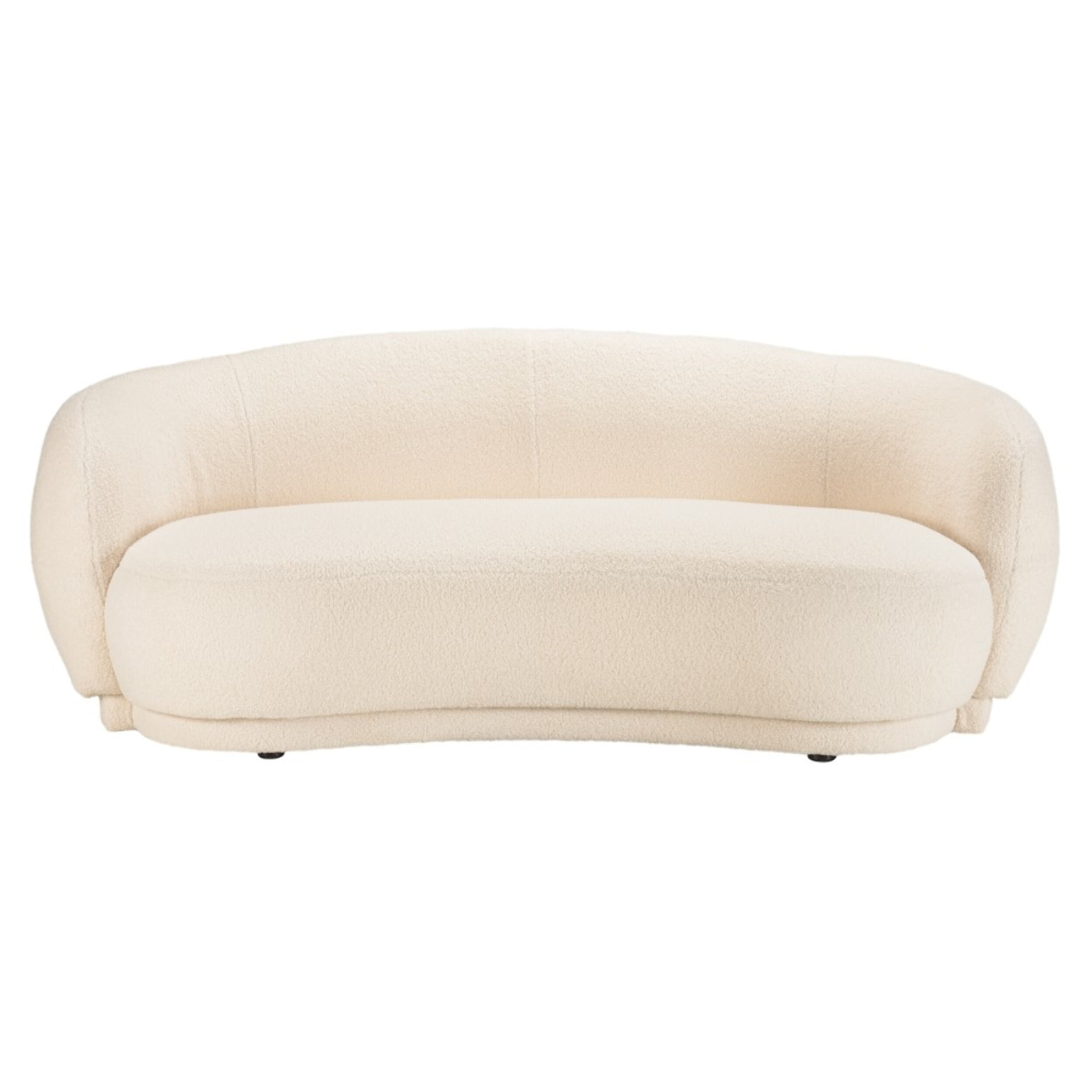 LEOPOLD - Canapé haricot 3 places en tissu bouclette écru