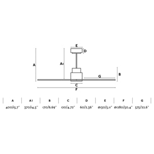 NASSAU M Ventilador de techo blanco