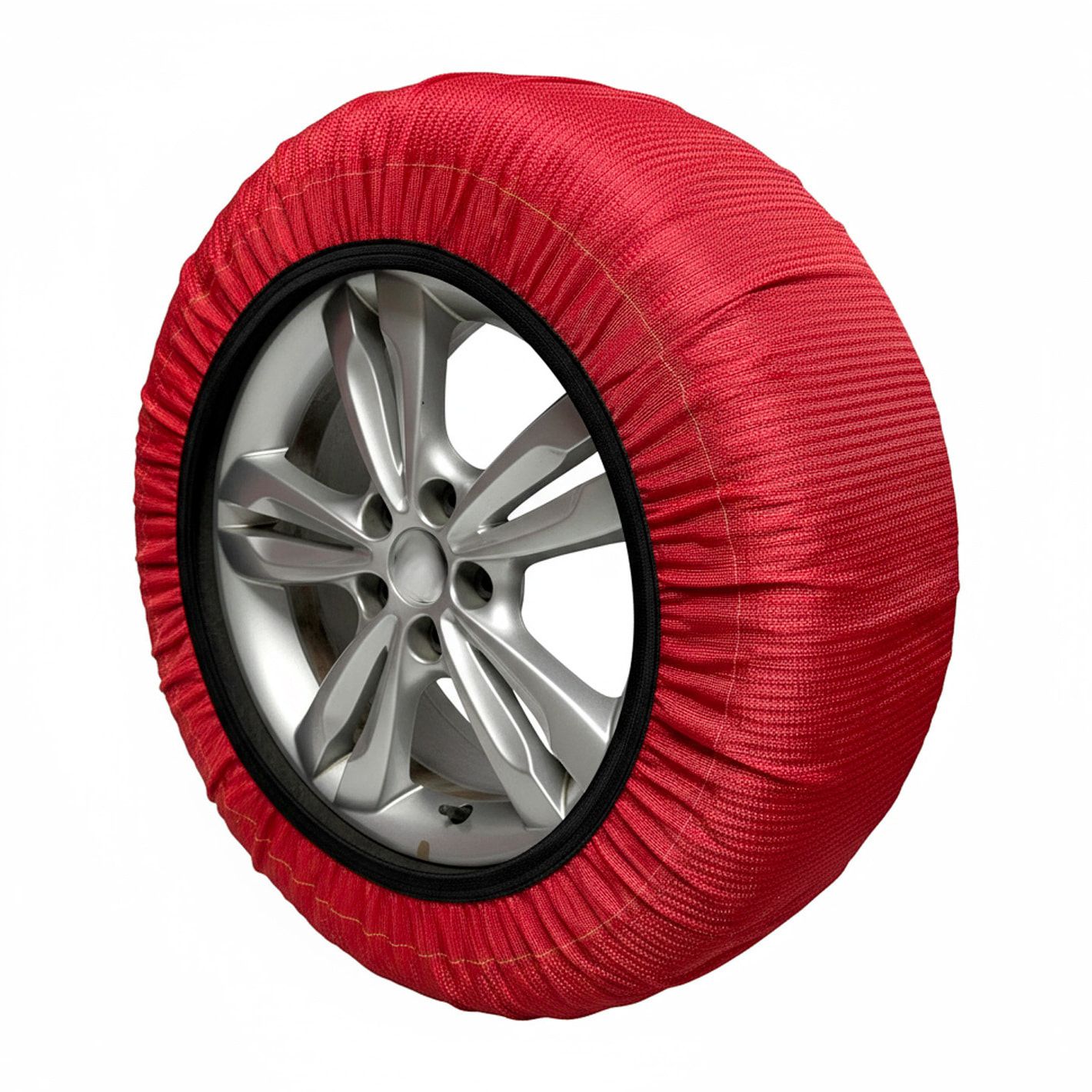 Calze da Neve Omologate EN 16662-1 Per Auto SUV Coppia Catene Tessili Antisdrucciolo per Pneumatici R14-R22 Facili da Montare Con Guanti e Borsa Xl