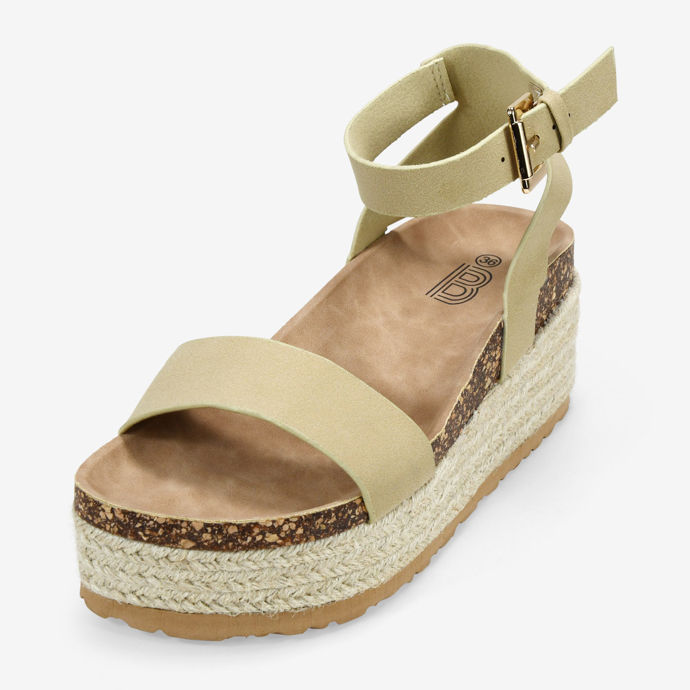 Sandalias de plataforma arena con esparto