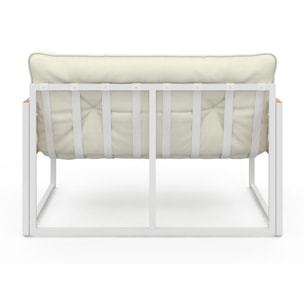 Salon de jardin Ozéa 4 places blanc et cordage