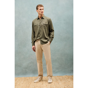 Camicia Franklin kaki con tasche regular fit