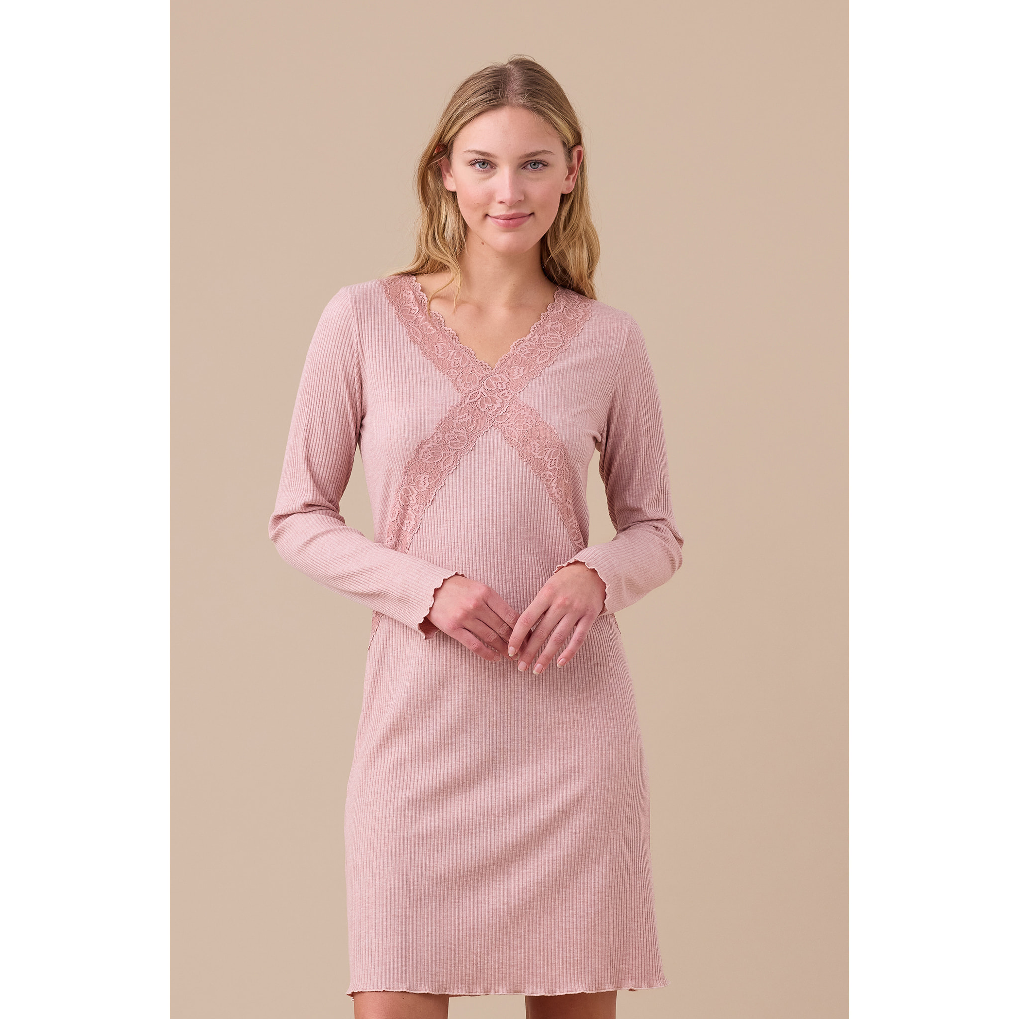 Camicia da notte donna in costina di viscosa articolo classic Noidinotte