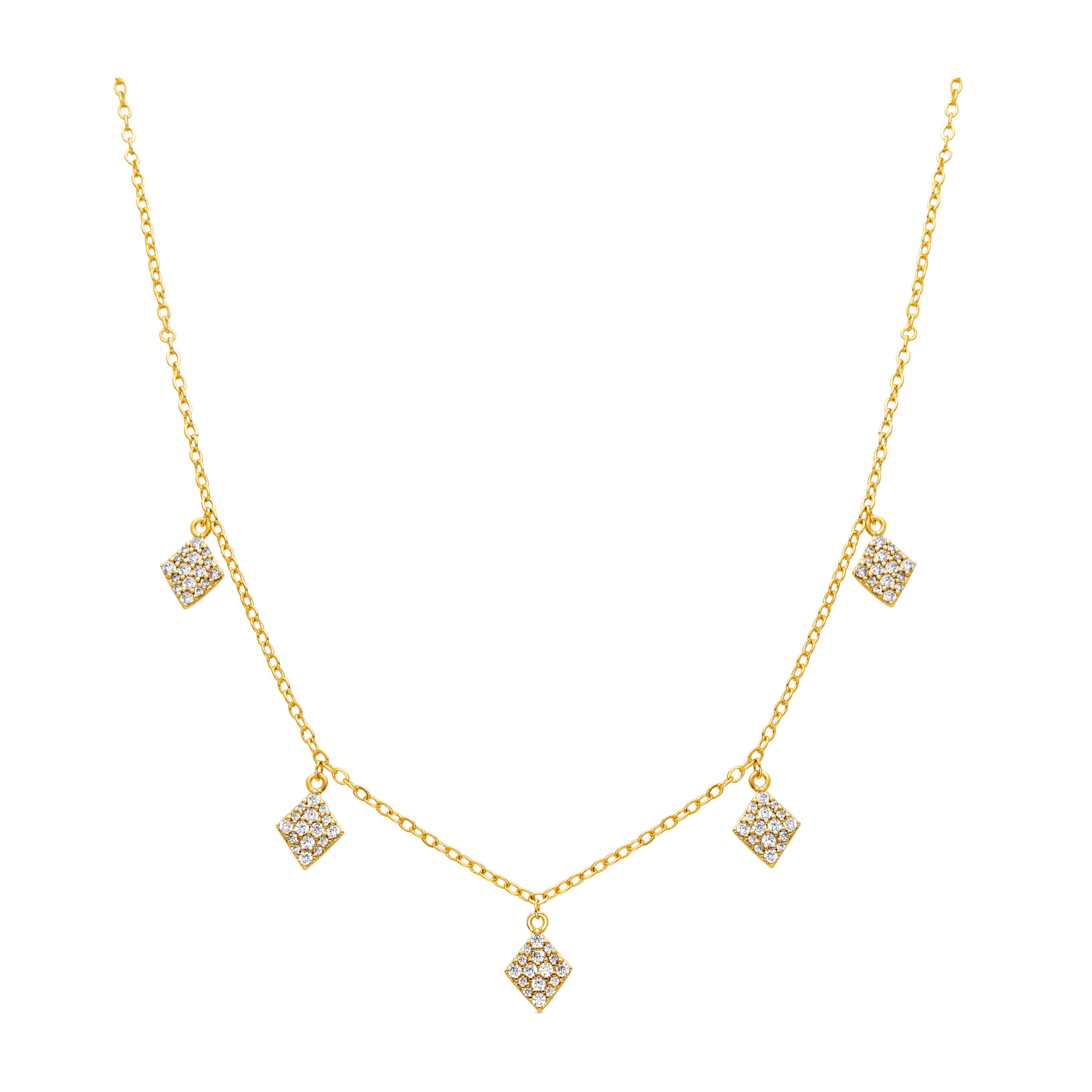 Collar con Circonita Brillante acabado oro 18k