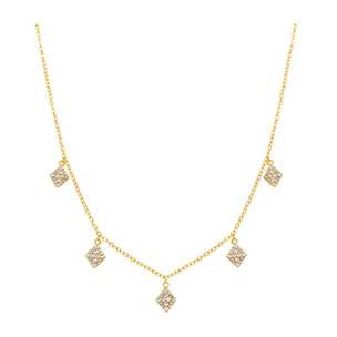 Collar con Circonita Brillante acabado oro 18k