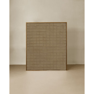 Tableau marron décoratif sur coton avec cadre en bois peint à la main à la peinture à l'huile en différentes tailles