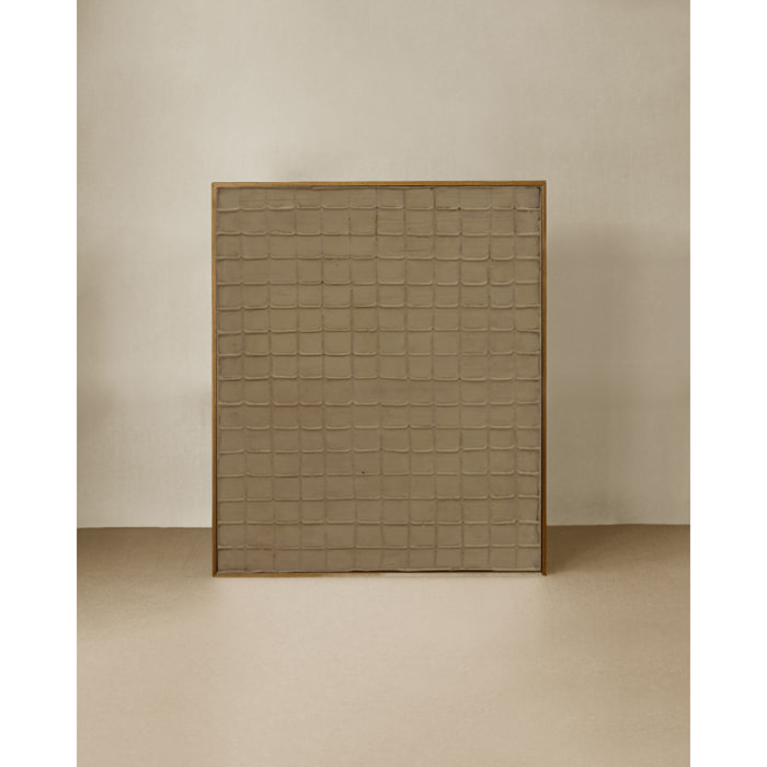 Tableau marron décoratif sur coton avec cadre en bois peint à la main à la peinture à l'huile en différentes tailles