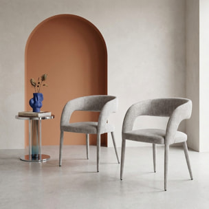 Fauteuil contemporain tissu (lot de 2) ALESSIA